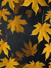 Wall Mural - Yellow maple leaves background (second mention).