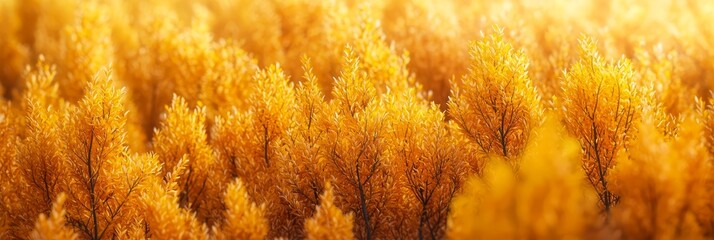 Wall Mural -  A scenic expanse of tall, golden grasses blankets the field Trees line the edge in the foreground Clouds populate the vast sky in the background