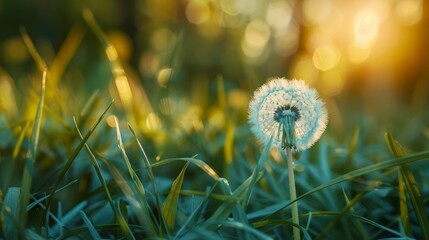 Poster - A dandelion is the only thing in the image