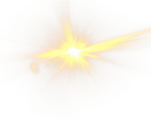 Wall Mural - Bright golden light rays radiating outwards. Isolated PNG
