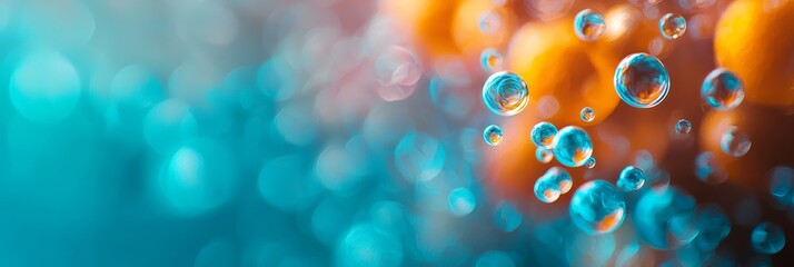 Wall Mural -  A collection of oranges arranged on a blue-green backdrop, adorned with water droplets