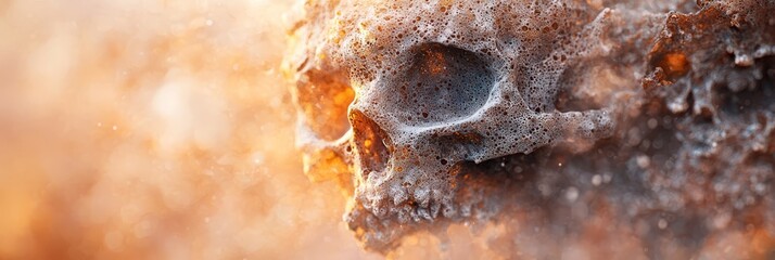 Canvas Print -  A tight shot of a frosty animal's face, background softly blurred with snow on its fur