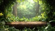 © walaiporn - Frame mockup on a fallen log, dense undergrowth in a woodland ecosystem, 3D illustration