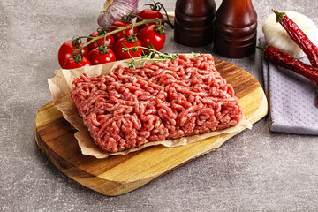 Poster - Raw minced beef uncooked meat