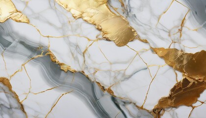 White marble with gold accents