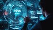 © Ahmed - Professional interacting with a futuristic hologram showing a 'DDoS attack' warning, highlighting concerns about cybersecurity and network defense strategies