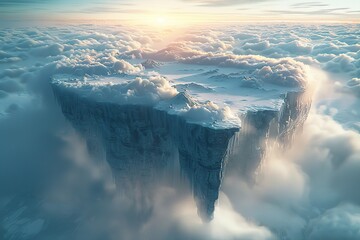 Wall Mural - Floating Island in the Clouds