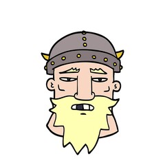 Wall Mural - cartoon doodle viking face