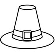 © Shapla - pilgrim hat outline coloring book page line art drawing