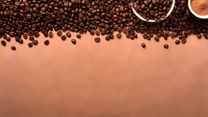 coffee beans on a wooden background