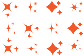 Wall Mural - Sparkle star icons. Shine icons. Stars sparkles vector