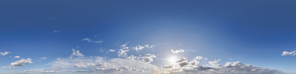 Wall Mural - seamless evening blue sky hdri 360 panorama with zenith for use in 3d graphics or game development a