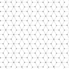 Aufkleber - Seamless geometric pattern. Abstract cube seamless pattern. Hexagon line texture use for science, medical, technology, futuristic, and innovation background concept
