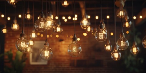 Canvas Print - Light Bulb Ceiling Installation