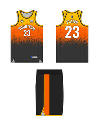 Sticker - Basketball jersey template design, basketball uniform mockup design, vector sublimation sports apparel design, jersey basketball ideas.