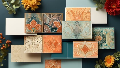 Wall Mural - Cohesively Designed Artistic Deck of Cards Featuring Unique Patterns and Creative Card Art