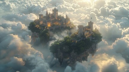 Canvas Print - Floating Castles in the Clouds