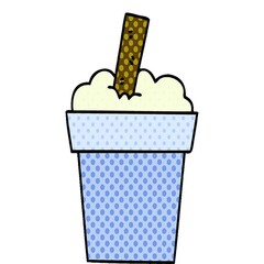 Canvas Print - comic book style quirky cartoon ice cream pot