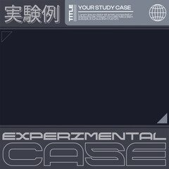 Poster - Futuristic Dark Mode Experimental Case Study Square Presentation Template with Background