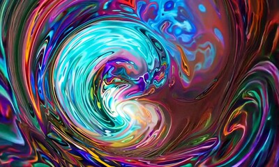 Wall Mural - Psychedelic collage with vibrant colors and swirling patterns, Video