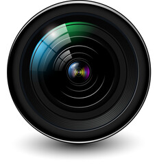 Poster - Camera photo lens, 3d icon illustration.