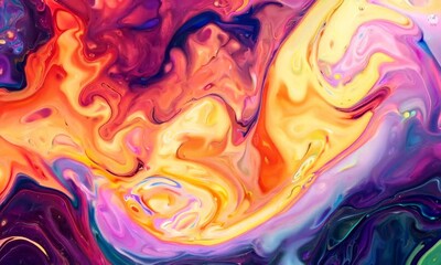 Poster - Colorful bright fluid abstract art, Video