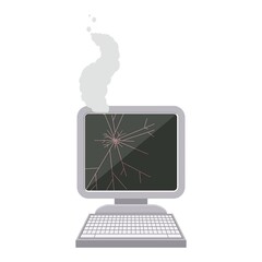 Wall Mural - broken computer graphic vector illustration icon