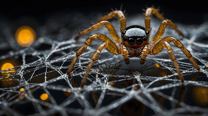 Wall Mural - Autumn Scares: Spider  in the Web