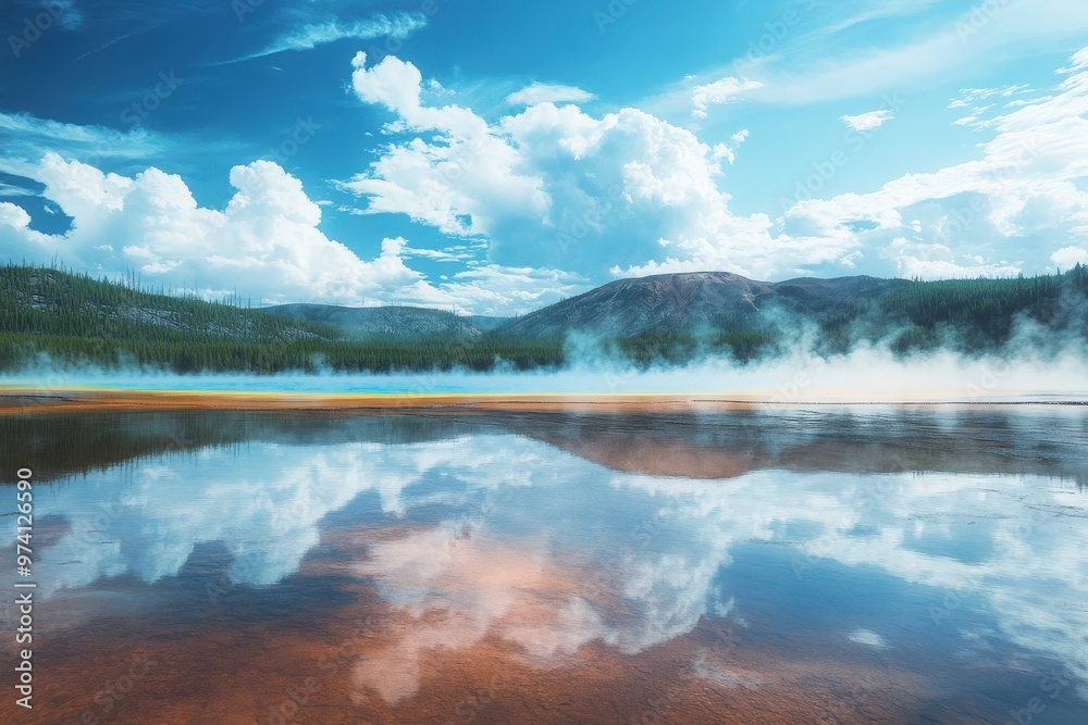 Ilustración de Stock Grand prismatic spring is one of the largest and ...