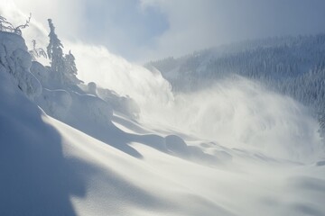 Canvas Print - Serene Winter Landscape with Fresh Snow