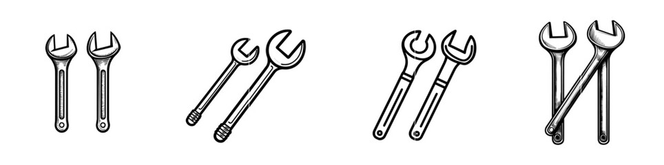 Graphic illustration of a wrench and screwdriver suited for website design, logos, apps, template designs, and UI designs.