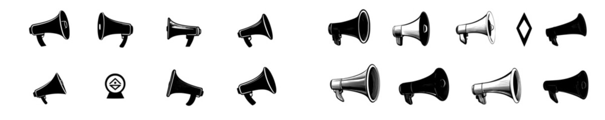 A modern graphic illustration of a megaphone. Suitable for logos, apps, templates, and UI designs.