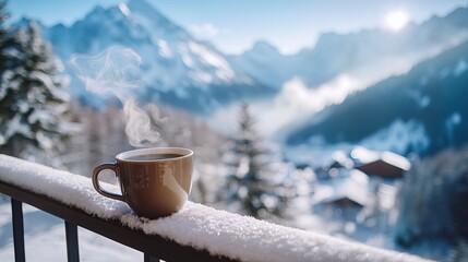 Poster - Coffee and Snowy Peaks