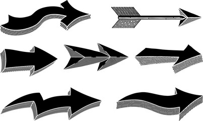 Wall Mural - arrow sign icon direction symbol design set
