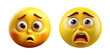 © Virdauso - 3D rendering set of anxious emoji with exaggerated facial expression on an white background
