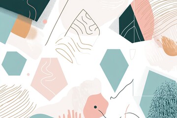 Sticker - Elegant flat vector design with a collection of abstract geometric shapes