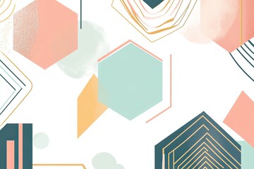 Sticker - Elegant flat vector design with a collection of abstract geometric shapes