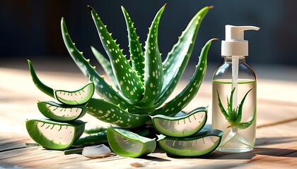 Wall Mural - Nurturing Aloe Vera Plant: A Natural Remedy for Glowing Skin