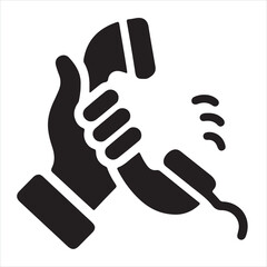 Fototapete - Phone call icon silhouette on white background
