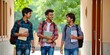 © Reubens Stock Photos - Group of Indian Male College Friends Walking and Discussing Campus Life Together