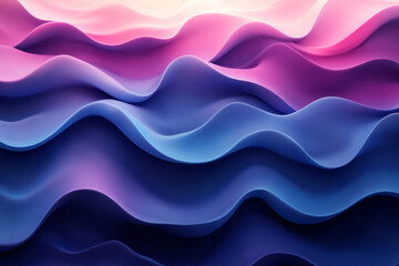 Poster - A seamless pattern of blue and violet waves creating a sense of motion,