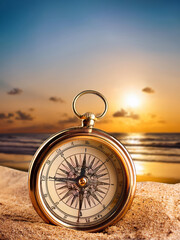 compass on the beach
