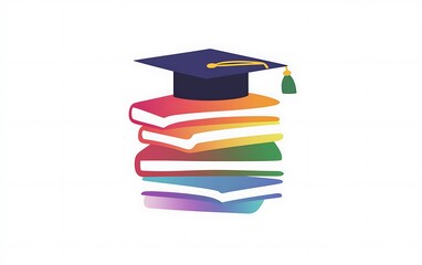 Diverse Books Logo for Inclusive Education with Graduation Cap on White Background