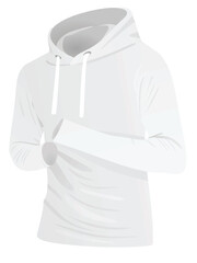 Poster - White hoodie side view. vector illustration