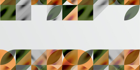 Poster - Triangles, round triangles and circles techno art. Vector Illustration For Wallpaper, Banner, Background, Card, Book Illustration, landing page