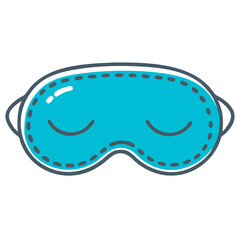 Sleep Mask Icon, Blue Vector for Rest and Relaxation
