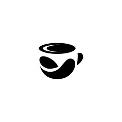 coffee logo cup illustration design abstract vector black