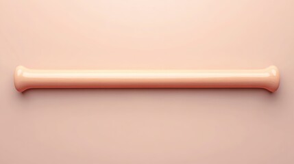 Wall Mural - A Smooth, Light Brown, Cylindrical Object on a Peach-Colored Background