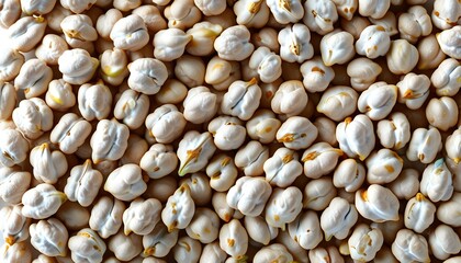 Close-Up View of Isolated Chickpeas on White Background