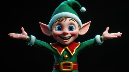 Canvas Print - Christmas Elf Welcoming.